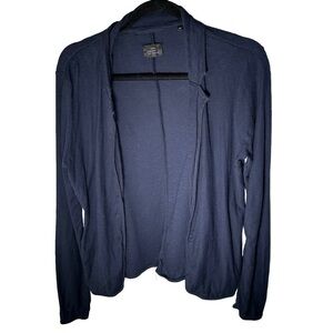 Opus Open Front Cotton Cardigan Blue Size Large